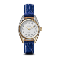 Diamond Derby Watch - Sapphire Alligator Strap