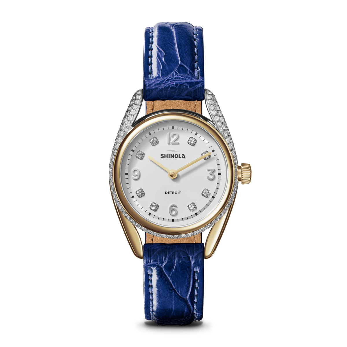 Diamond Derby Watch - Sapphire Alligator Strap