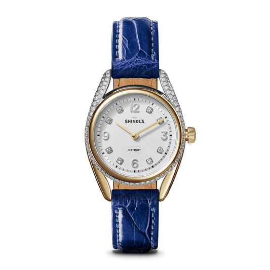 Diamond Derby Watch - Sapphire Alligator Strap
