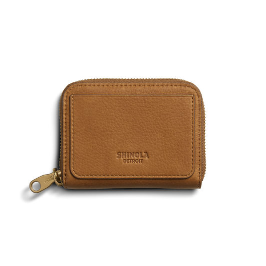 Pocket Small Zip Around Wallet - Tan