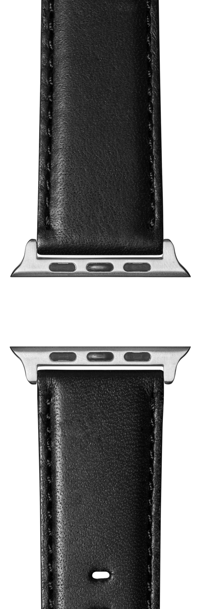 20mm Black Leather Apple Watch Strap - Black