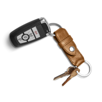 Leather Valet Key Fob - Brown