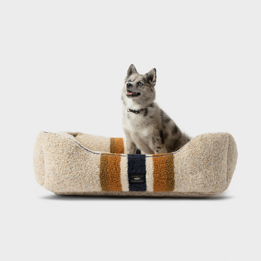 Kuddle Dog Bed - Stripe Oat