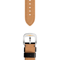 20mm Black Leather Watch Strap - Black