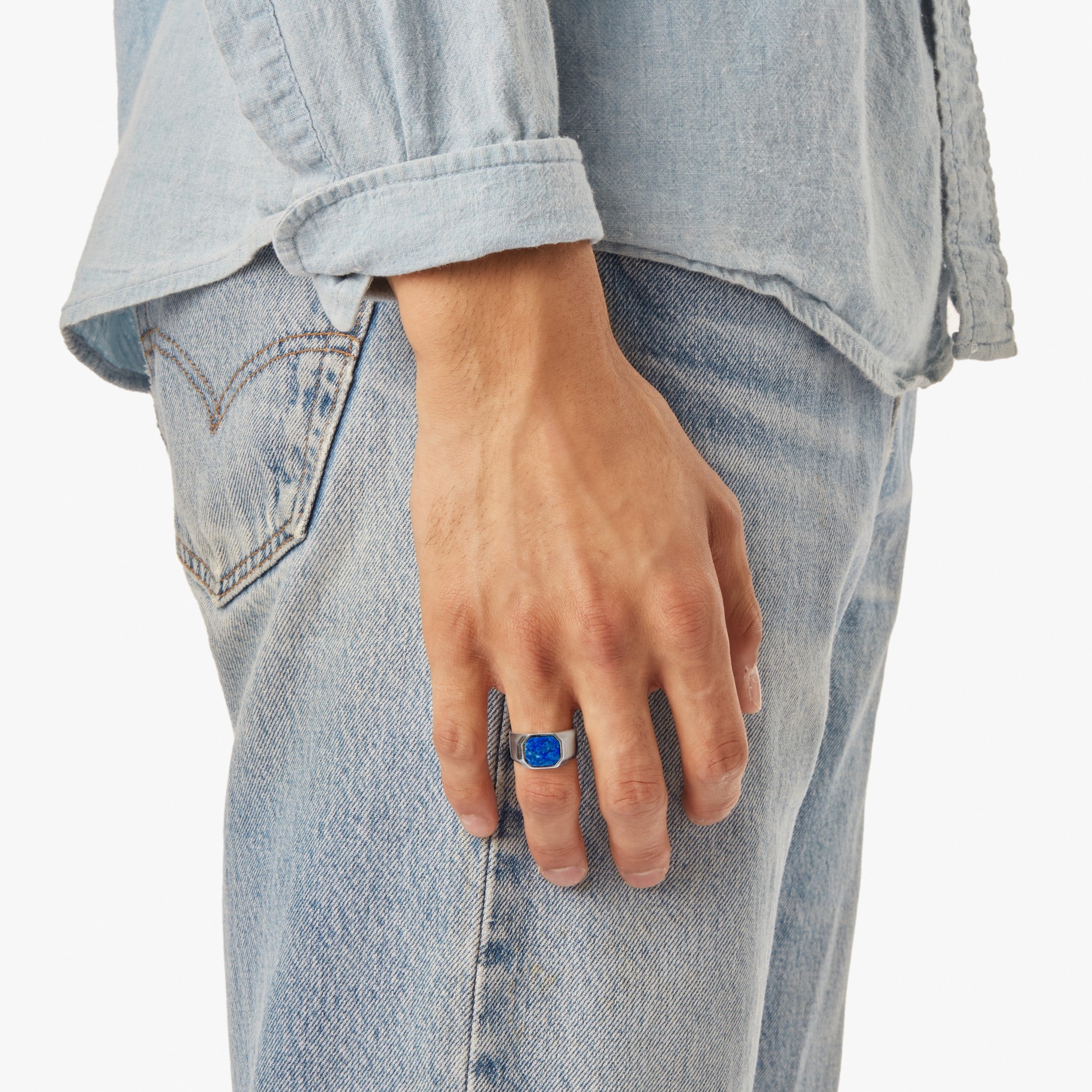 Octagonal Lapis Signet Ring | Shinola