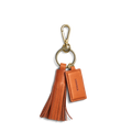 Leather Tassel Keychain - Rust