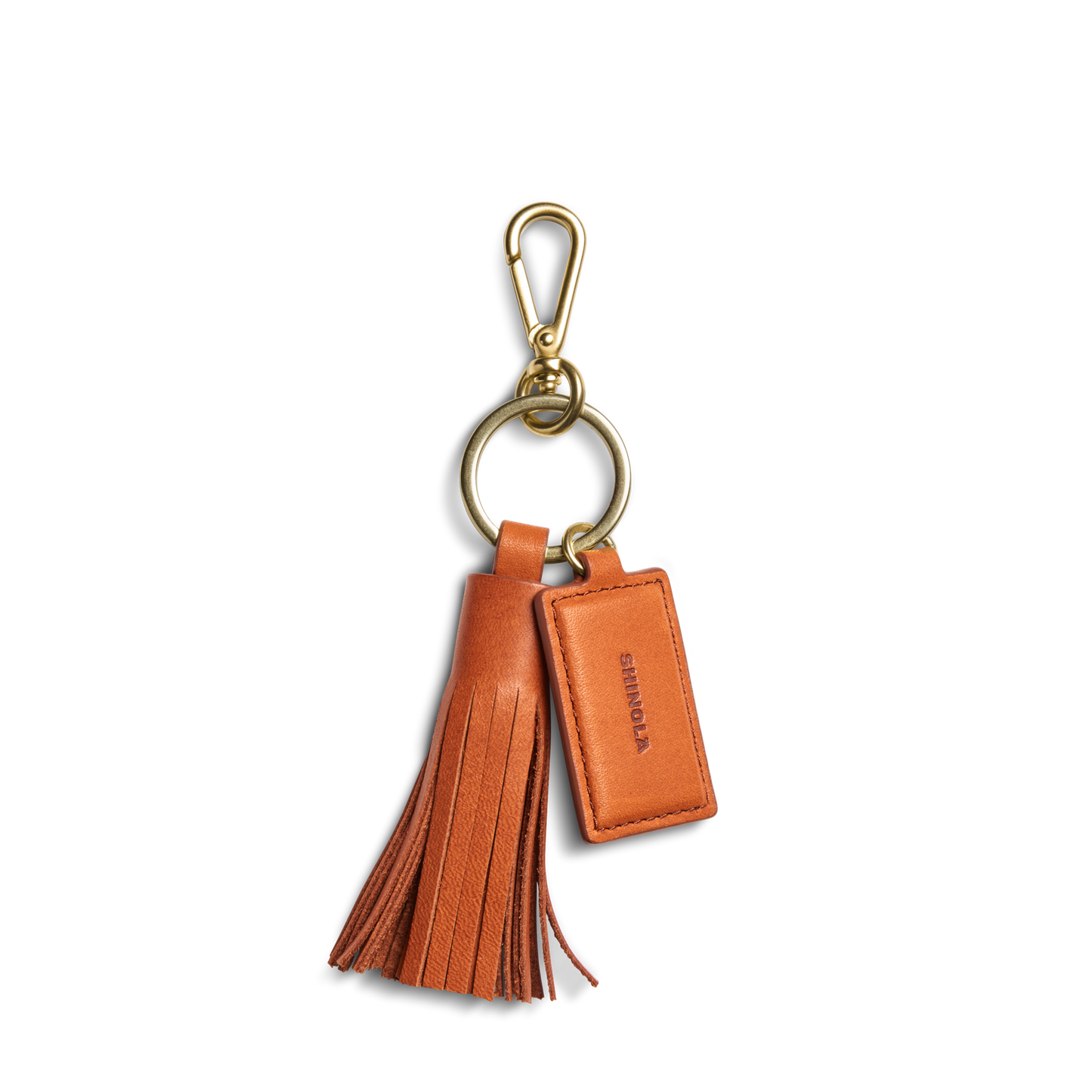 Leather Tassel Keychain - Rust