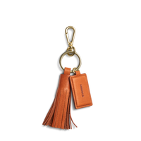 Leather Tassel Keychain - Rust