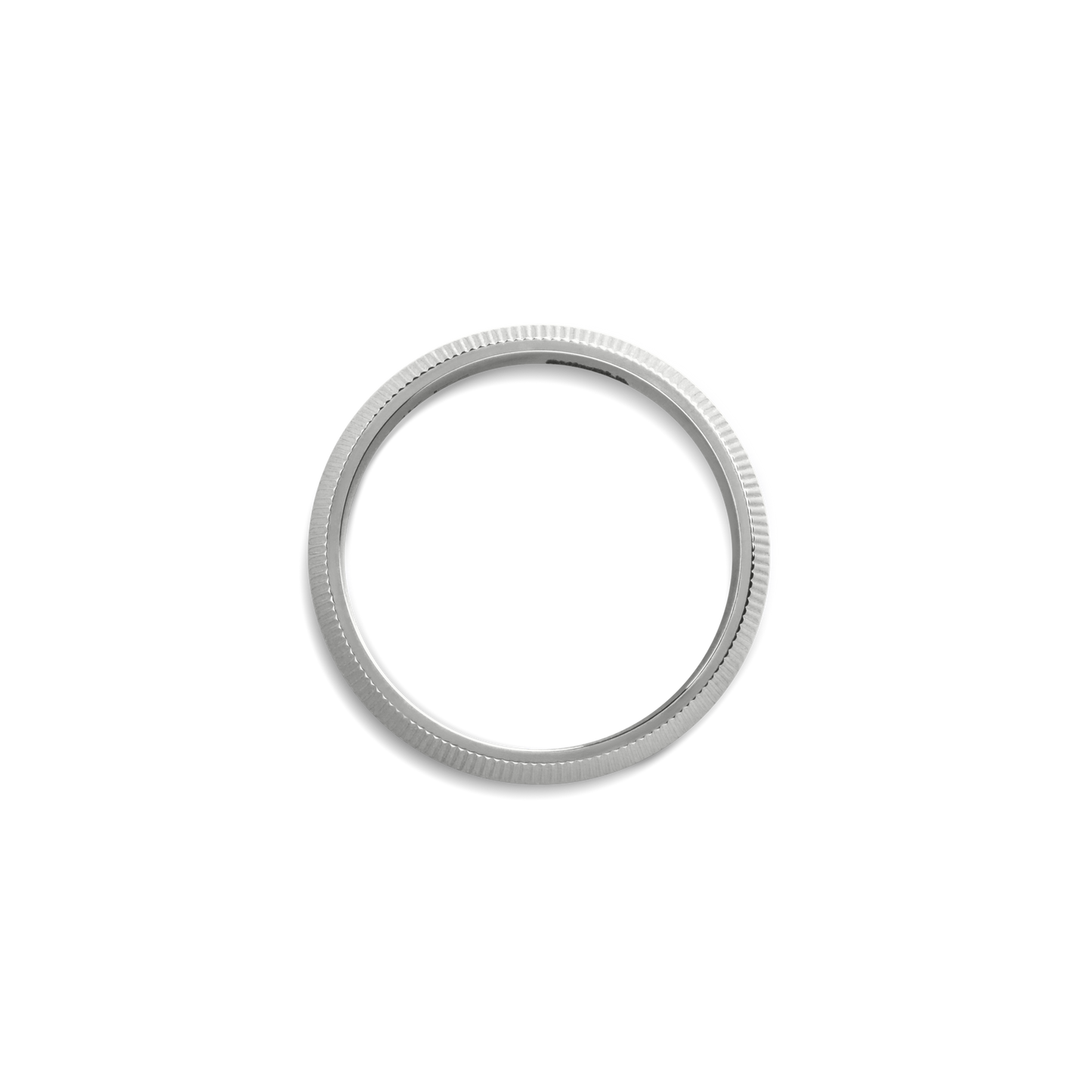 4mm Textured Beveled White Gold Band