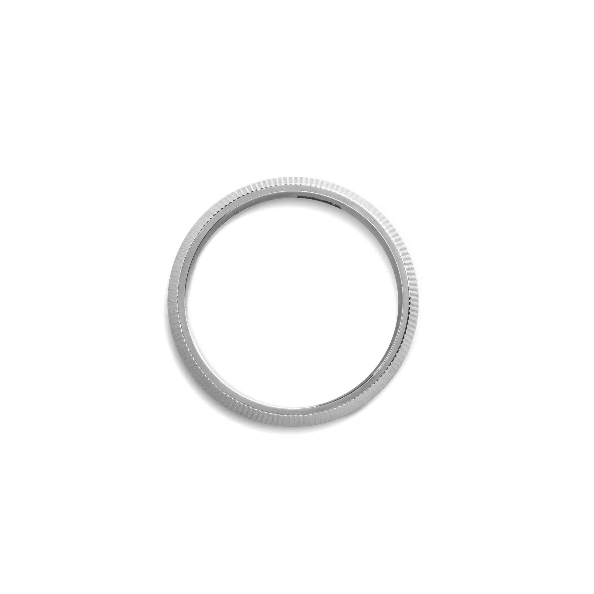 4mm Textured Beveled White Gold Band
