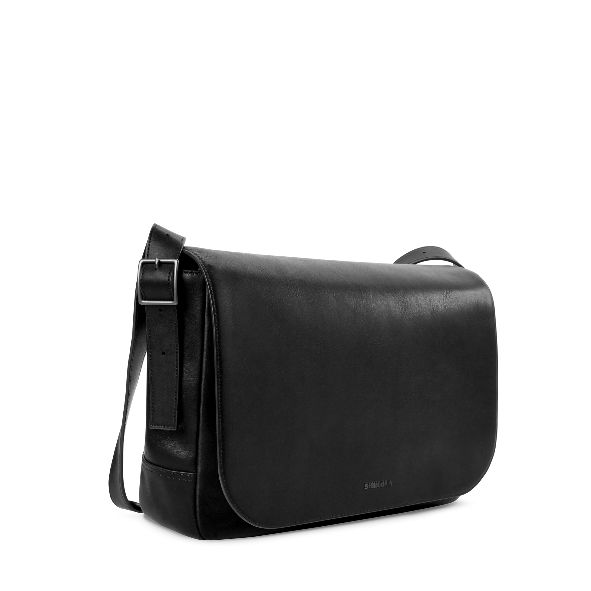 black leather messenger backpack Shinola | Men's Runwell Messenger Bag | Black