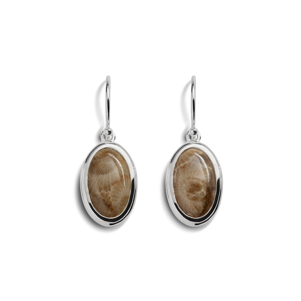 Heirloom Petoskey Drop Earrings - Sterling Silver