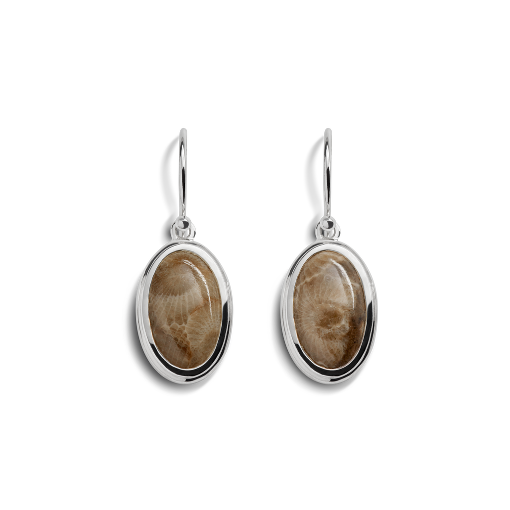 Heirloom Petoskey Drop Earrings Sterling