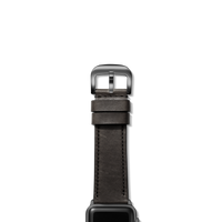 24mm Black Leather Apple Watch Strap - Black
