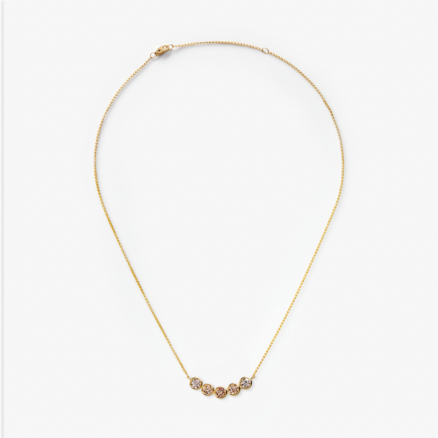 Desert Diamond Curved Bar Necklace