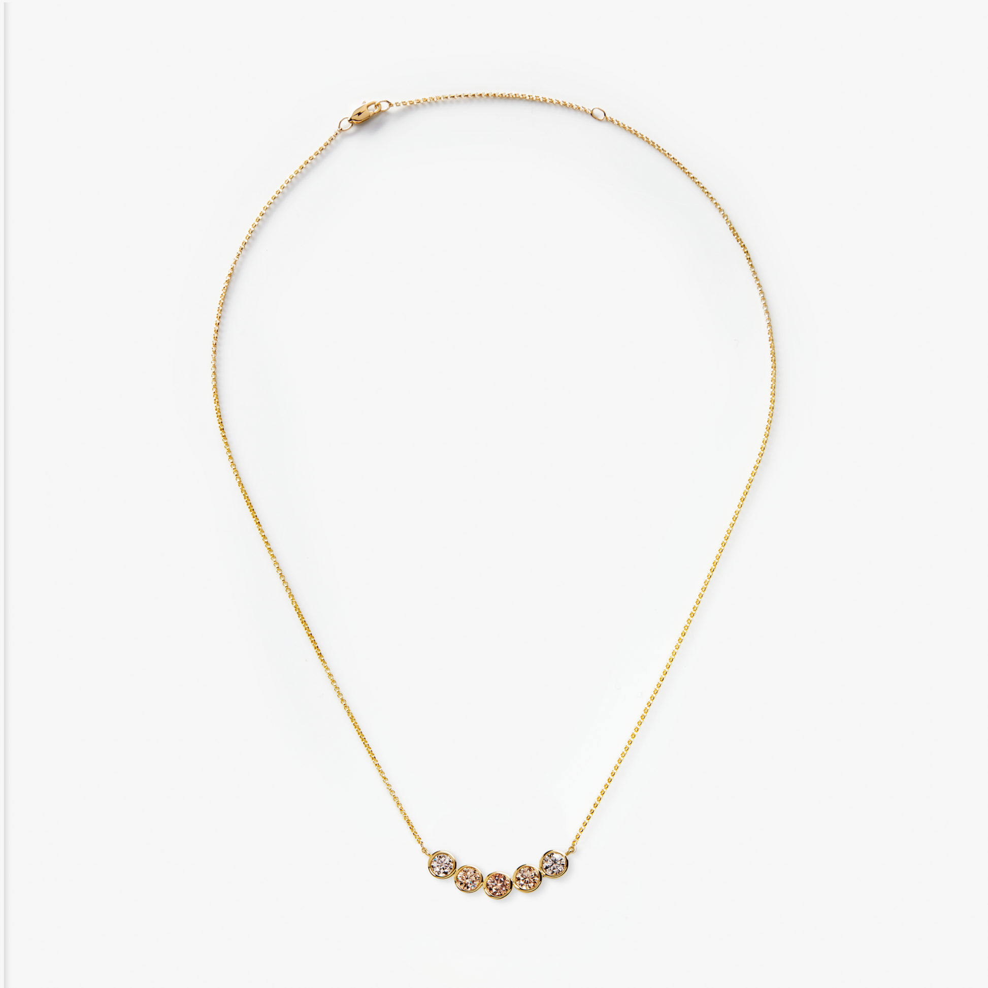 Desert Diamond Curved Bar Necklace