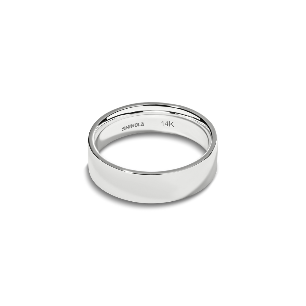 6mm Flat White Gold Band