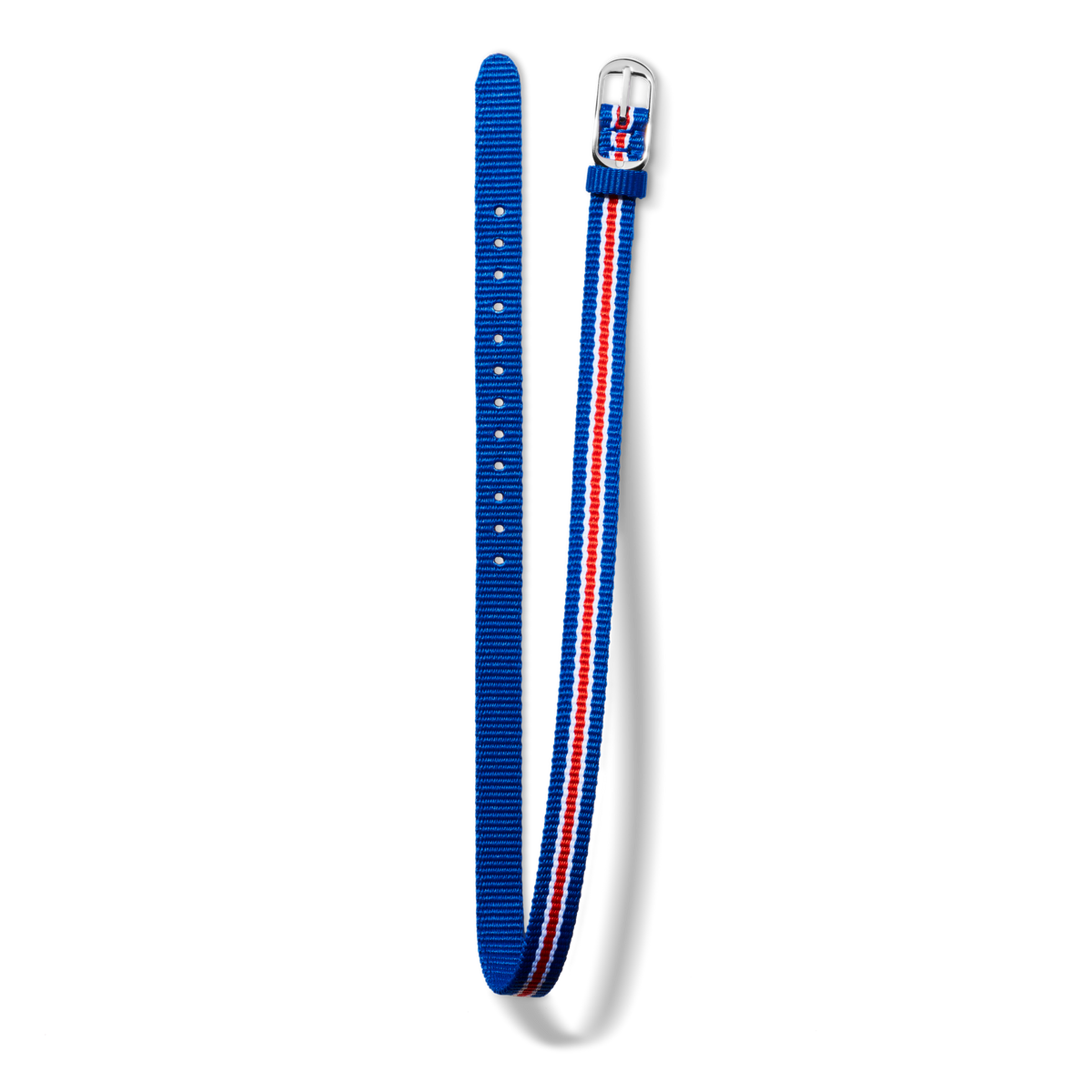 10mm Blue/White/Red Nylon Watch Strap - Blush / Coral / Bourbon