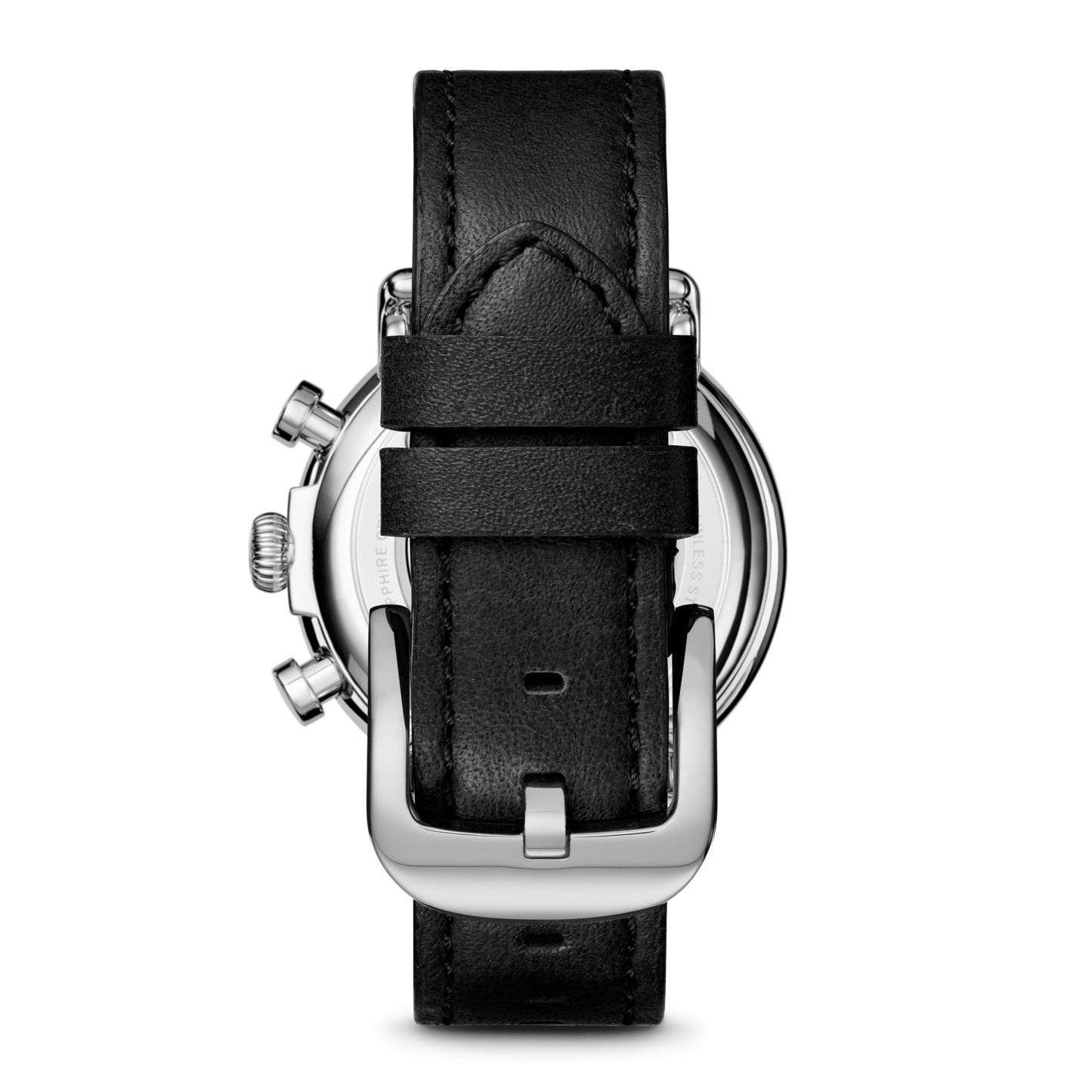 Runwell Chronograph Watch - Black Leather Strap