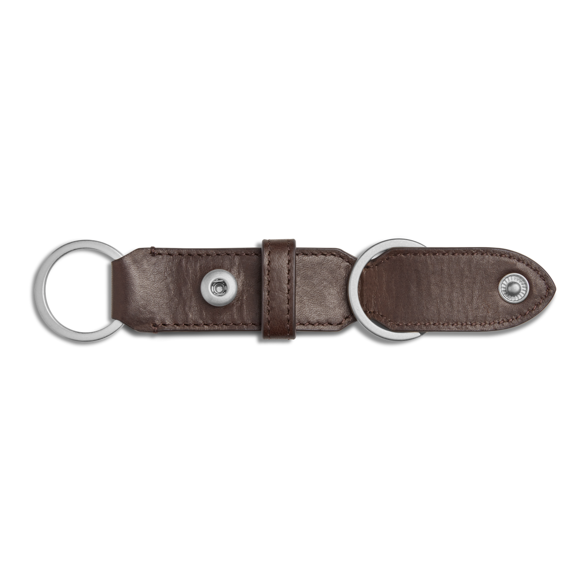 Leather Valet Key Fob - Dark Brown