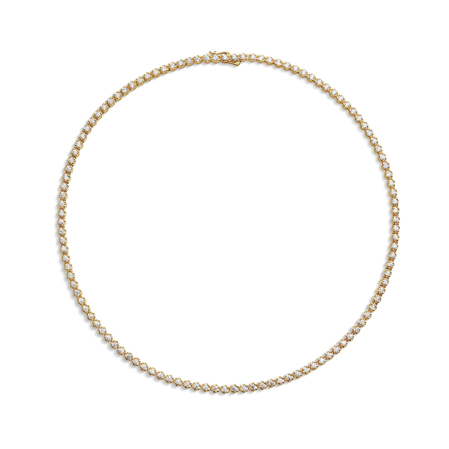 7 Carat Diamond Tennis Necklace - Yellow Gold