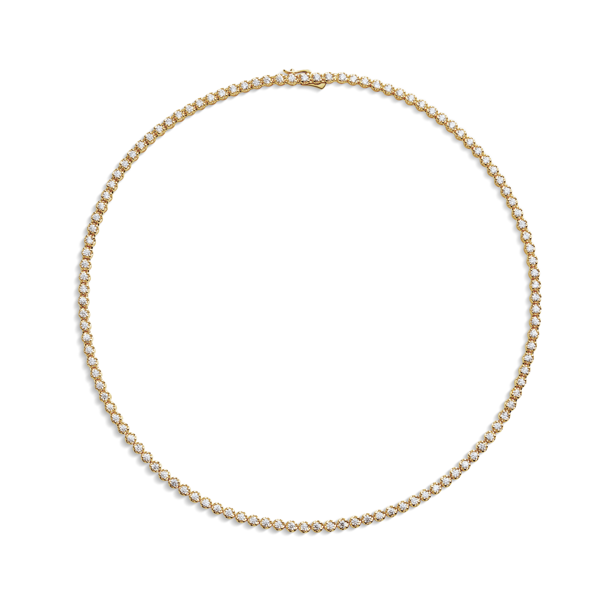 7 Carat Diamond Tennis Necklace - Yellow Gold