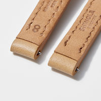 8mm Natural Leather Watch Strap - Natural