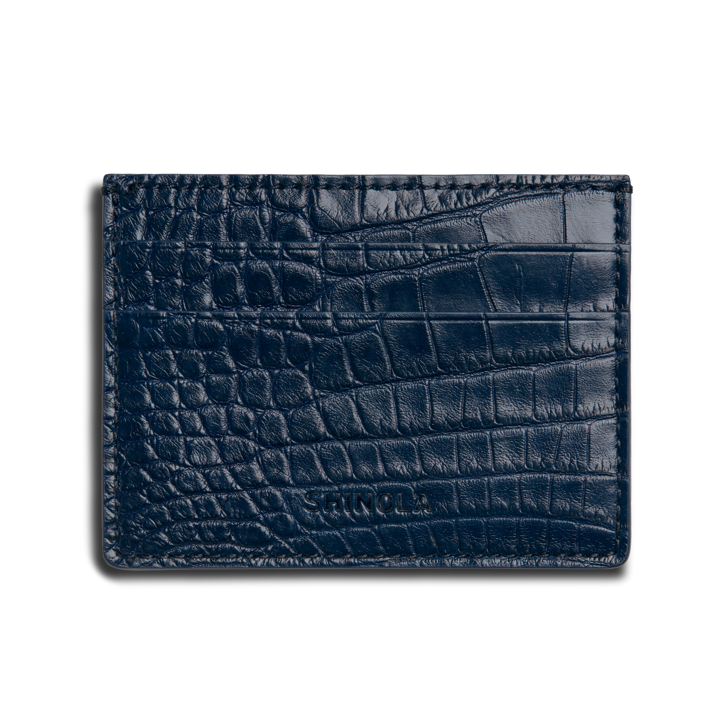 5 Pocket Card Case - Navy Alligator