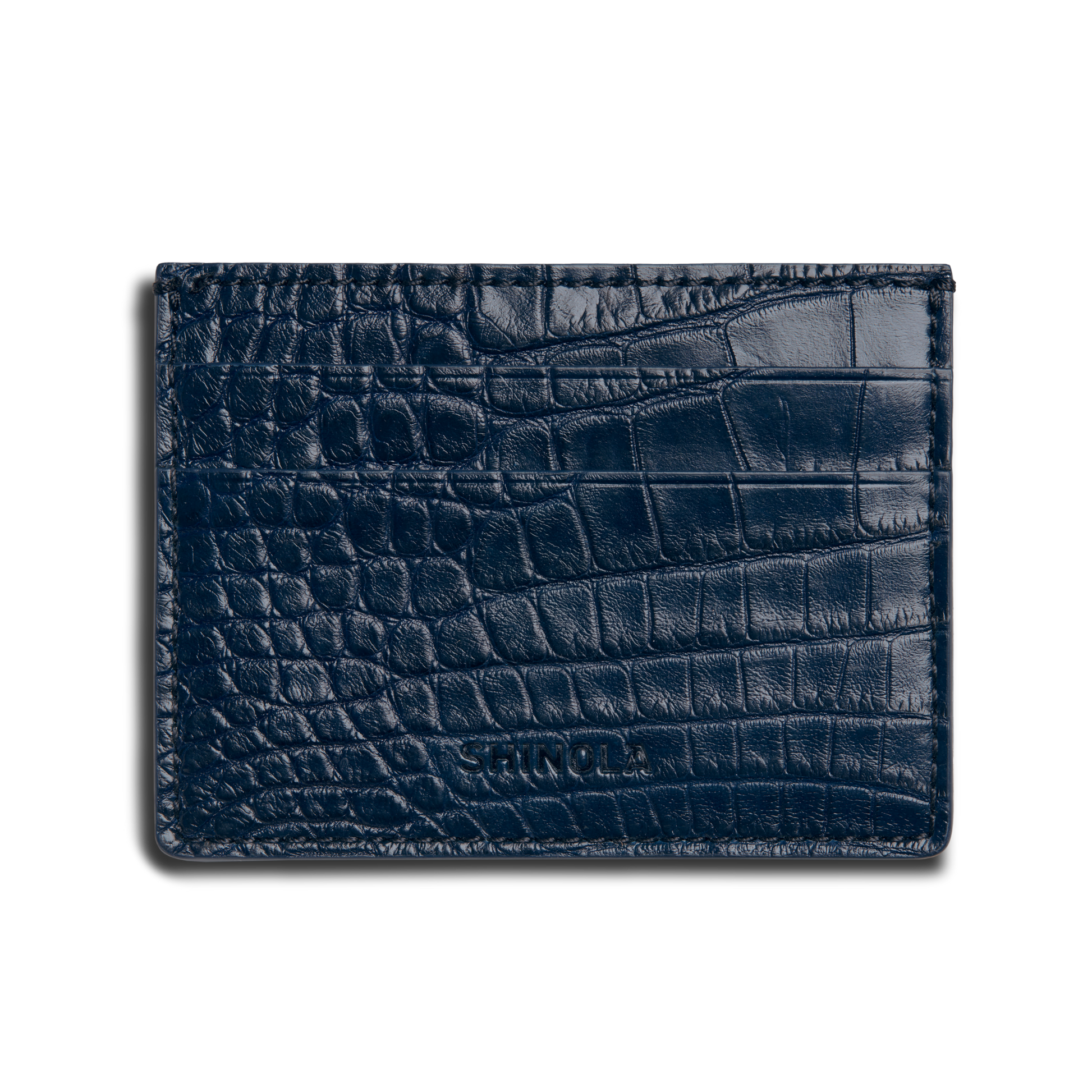 5 Pocket Card Case - Navy Alligator