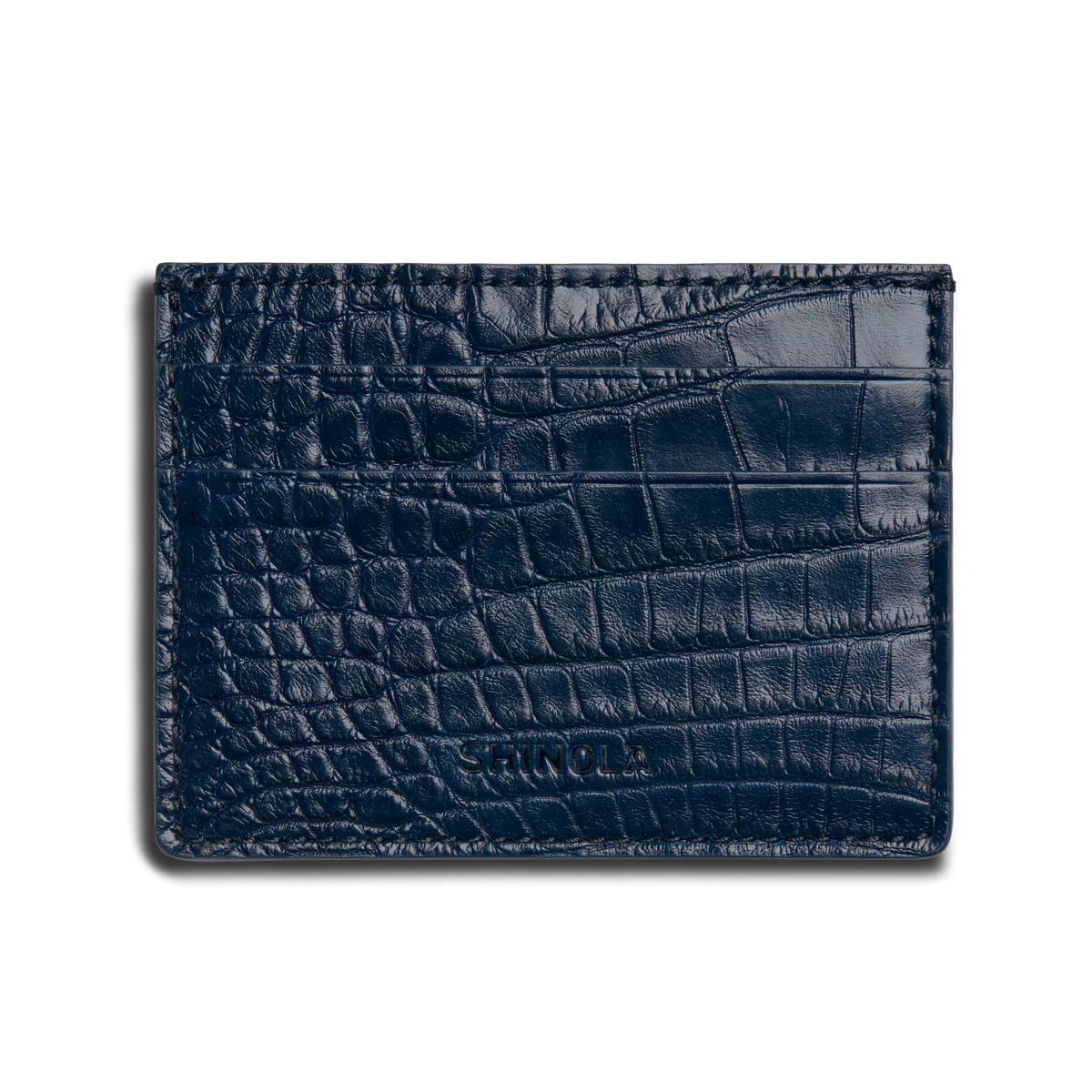5 Pocket Card Case - Navy Alligator