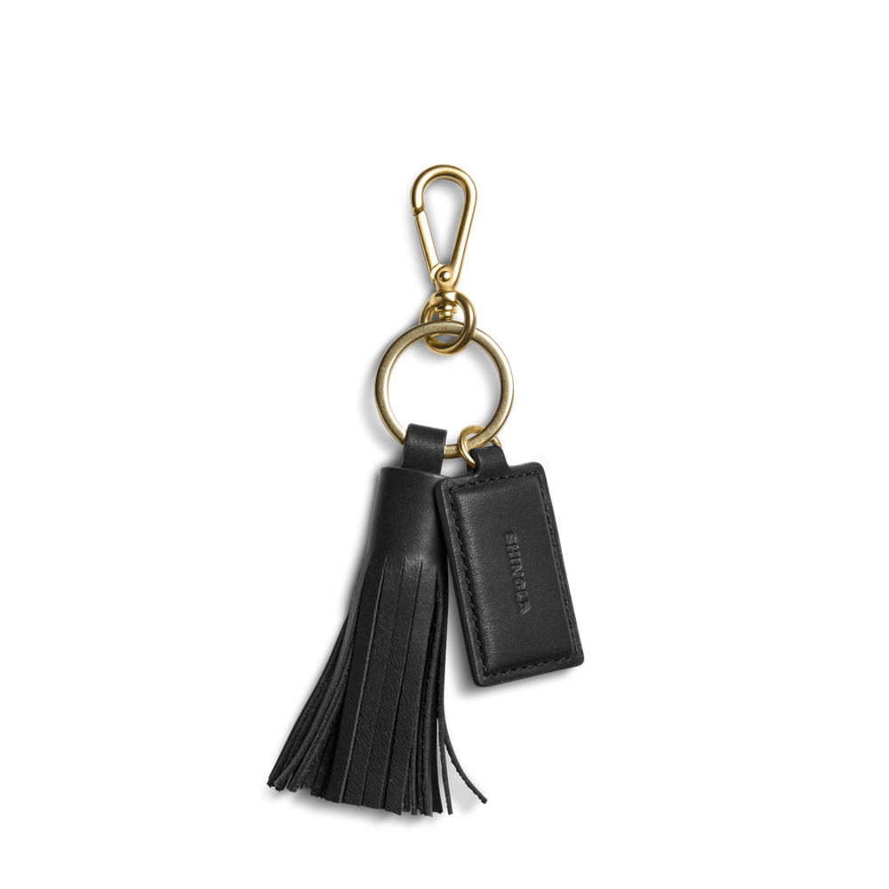 Leather Tassel Keychain - Black
