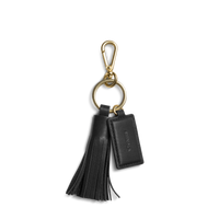 Leather Tassel Keychain - Black