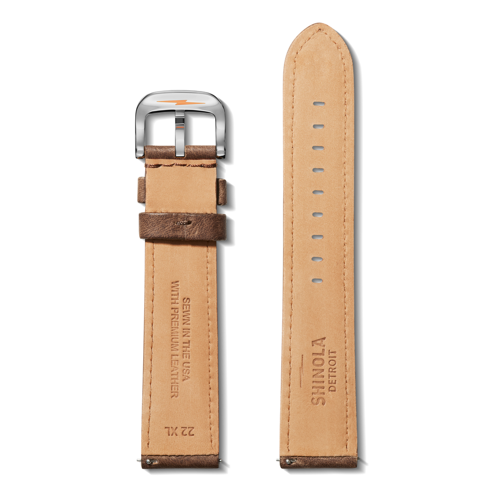22mm British Tan Leather Watch Strap (XL) - British Tan
