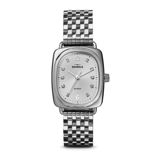 Watch: Bixby 3H 29x34mm, Diamond Silver Bracelet - Light Silver