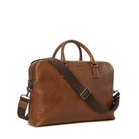 Double Zip Briefcase - Medium Brown