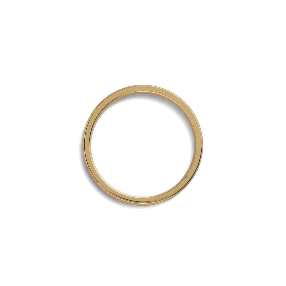 4mm Diagonal Textured Yellow Gold Band