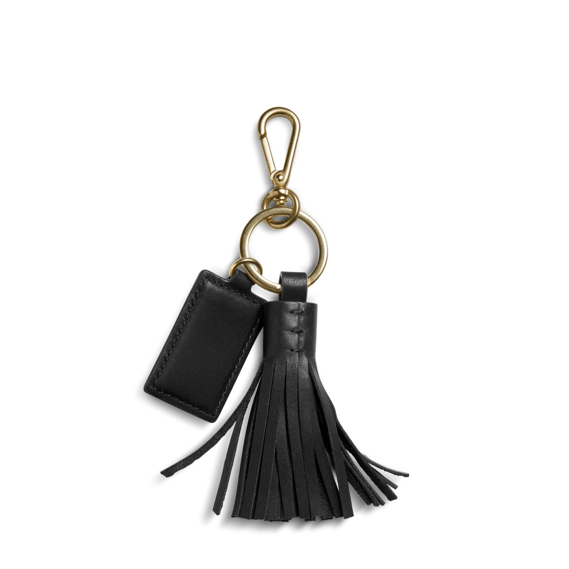 Leather Tassel Keychain - Black