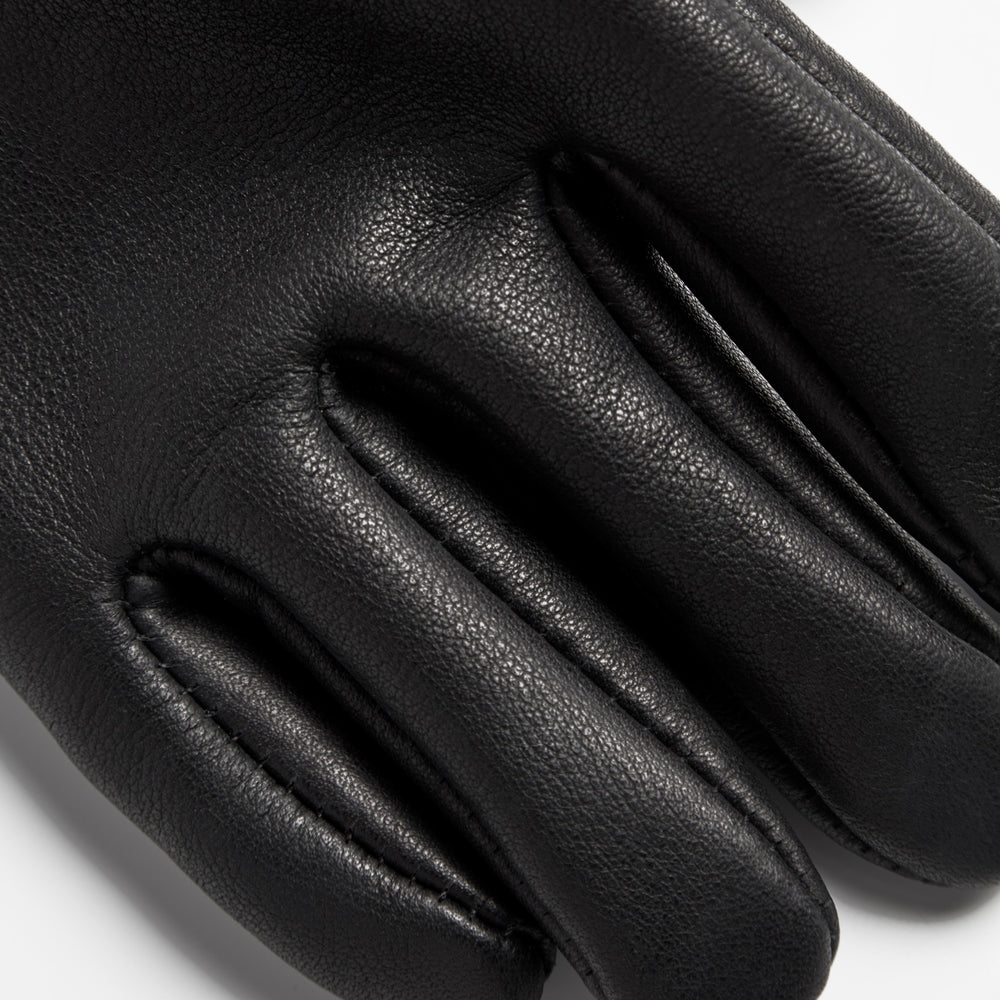 Lined Leather Gloves - Black