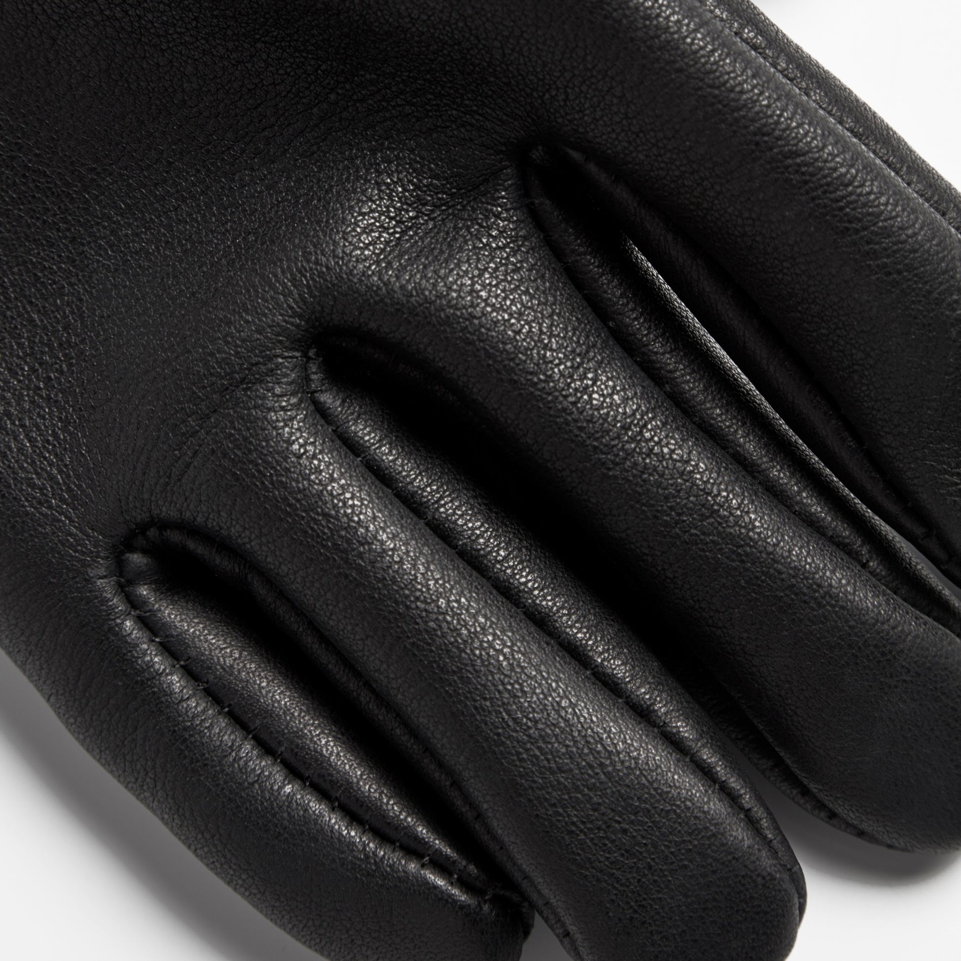 Lined Leather Gloves - Black