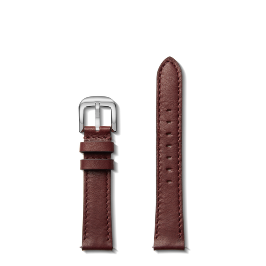 18mm Merlot Leather Watch Strap - Merlot