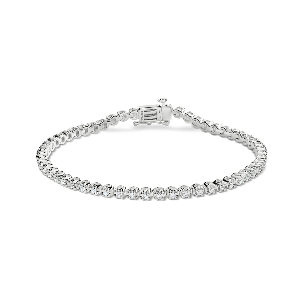 1 Carat 7" Diamond Tennis Bracelet White Gold