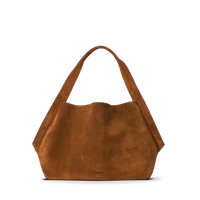 Derby Shoulder Bag - Tan Suede