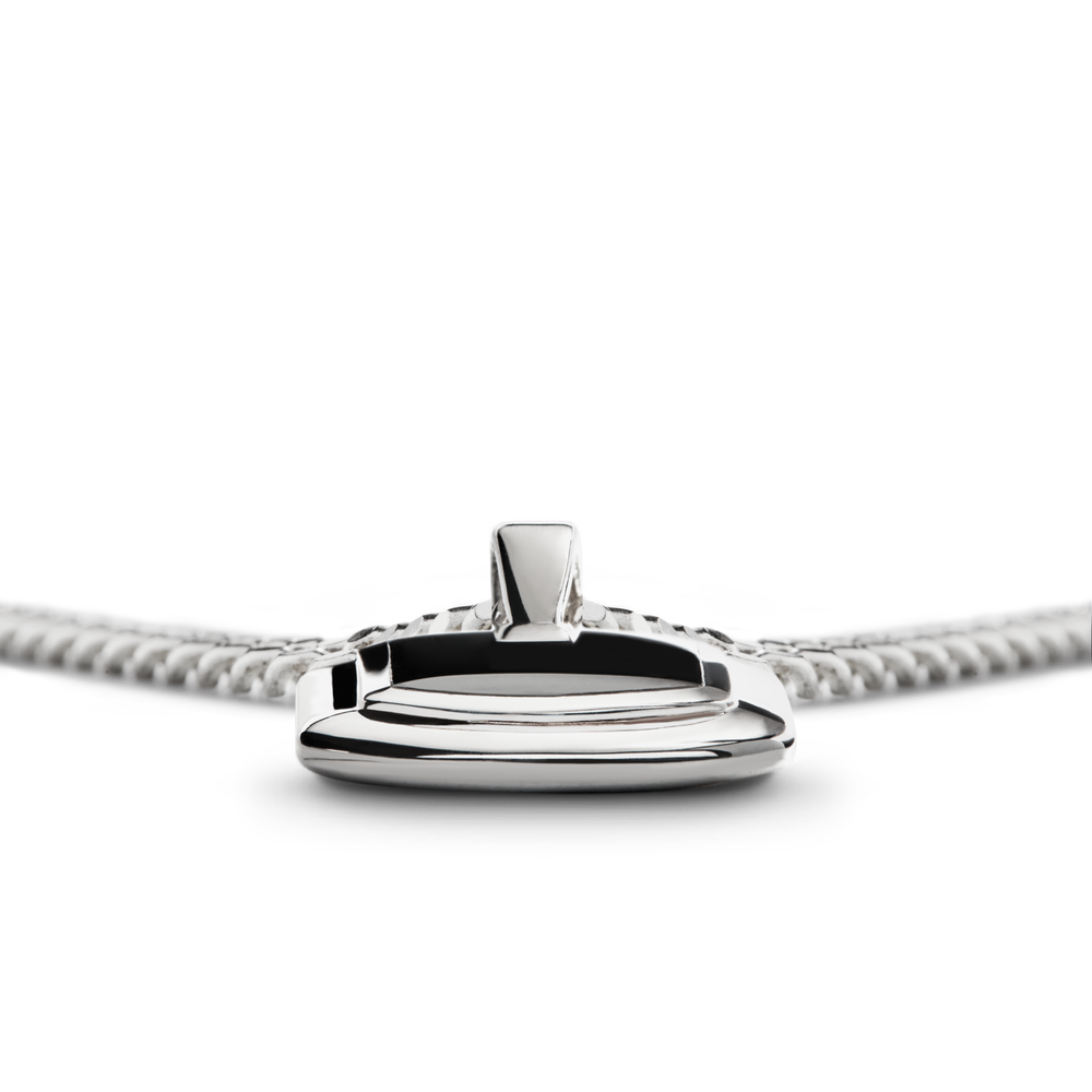 21mm Onyx Tag Necklace - Sterling Silver