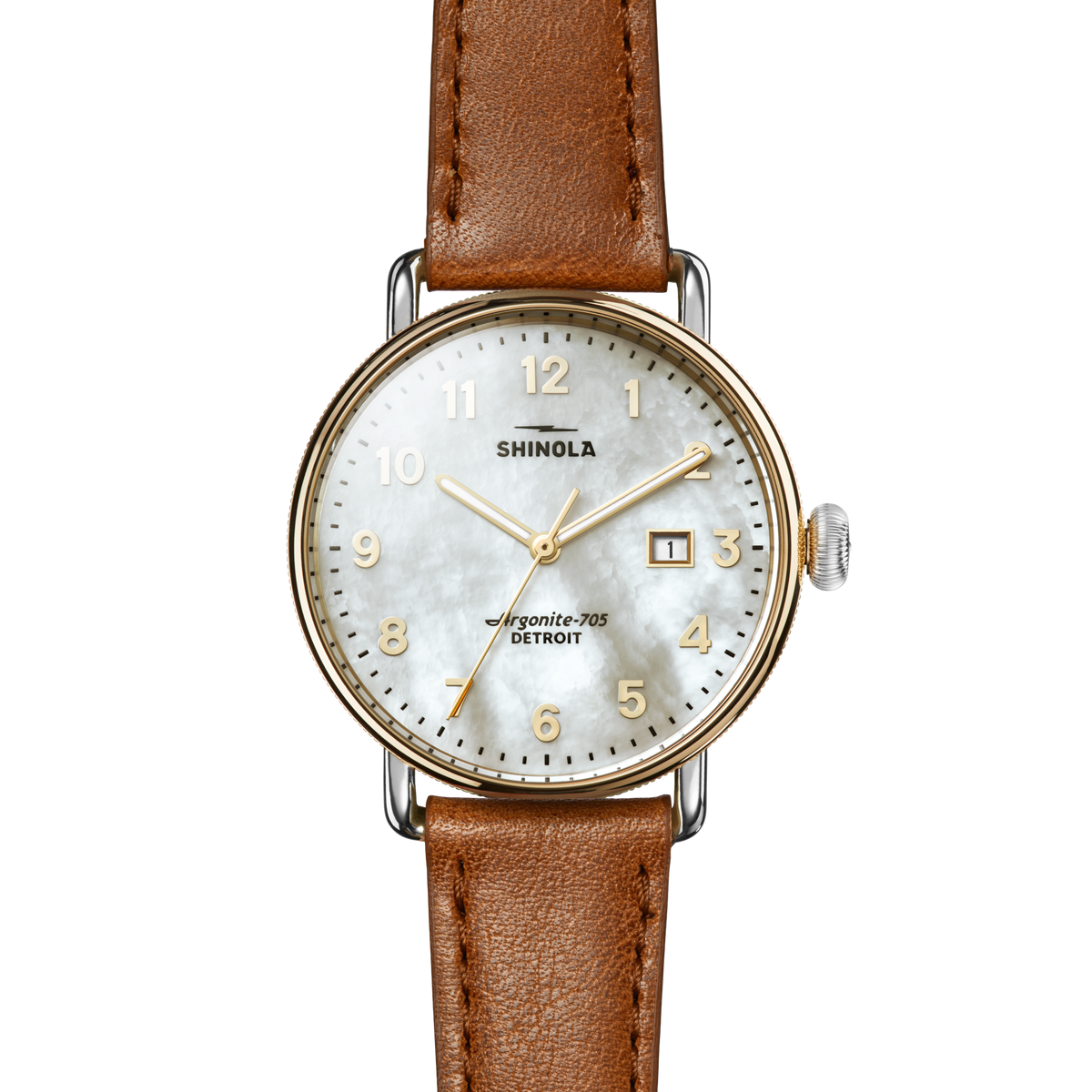Canfield Watch -  MOP Tan Leather Strap