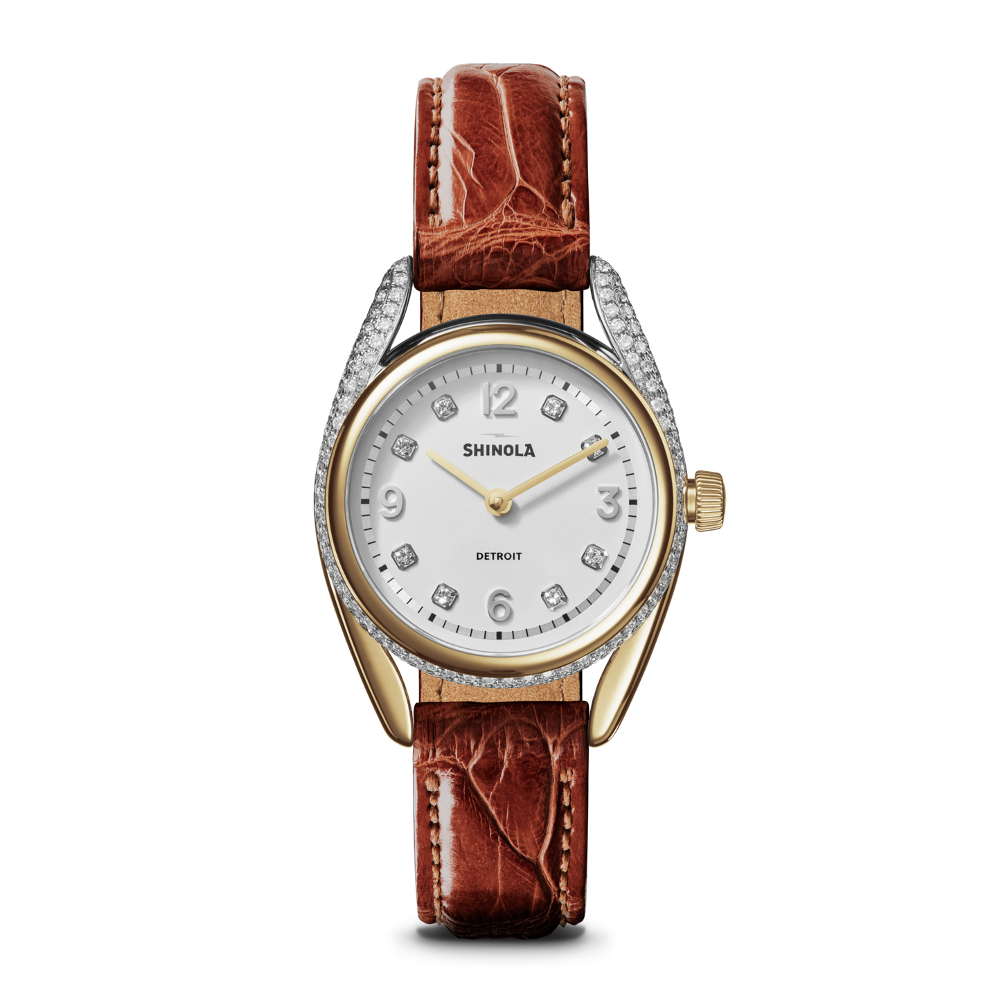 Diamond Derby Watch - Auburn Alligator Strap