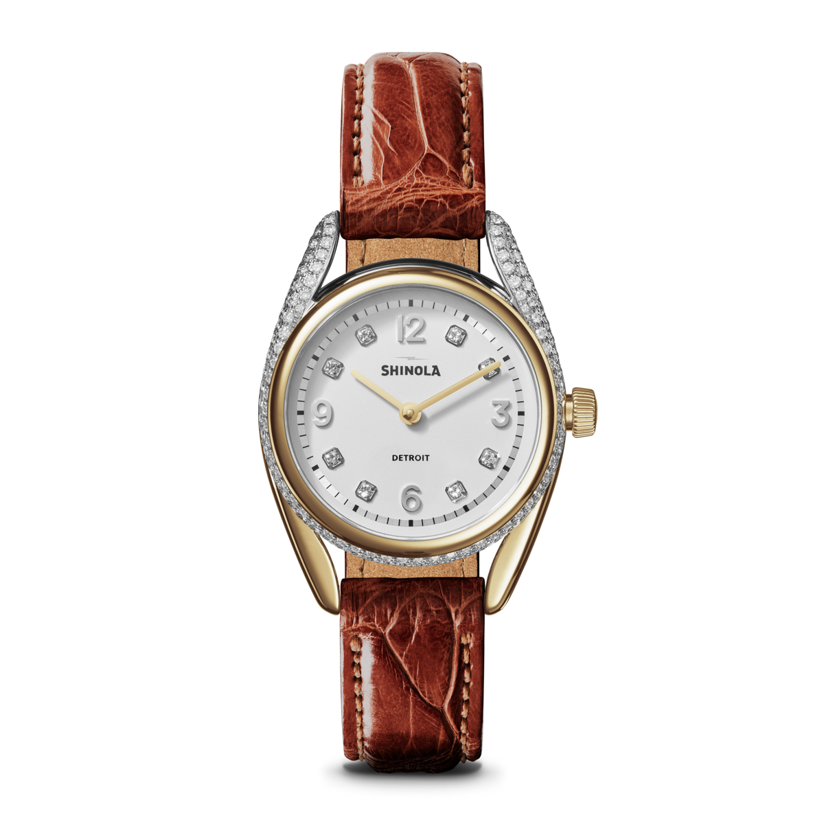 Diamond Derby Watch - Auburn Alligator Strap