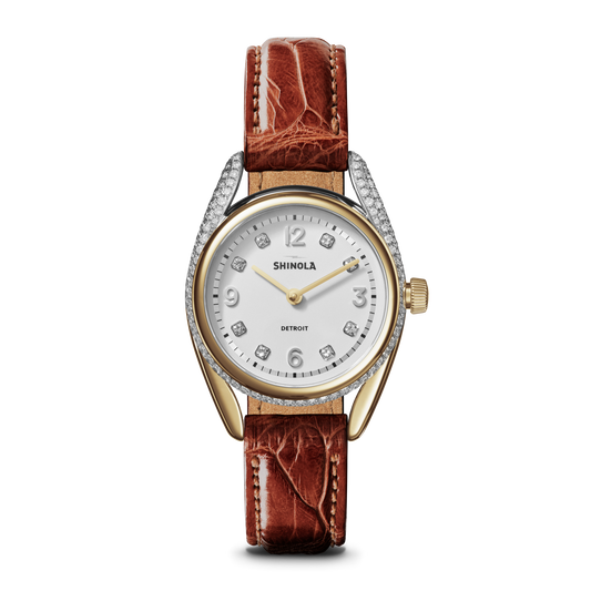 Diamond Derby Watch - Auburn Alligator Strap