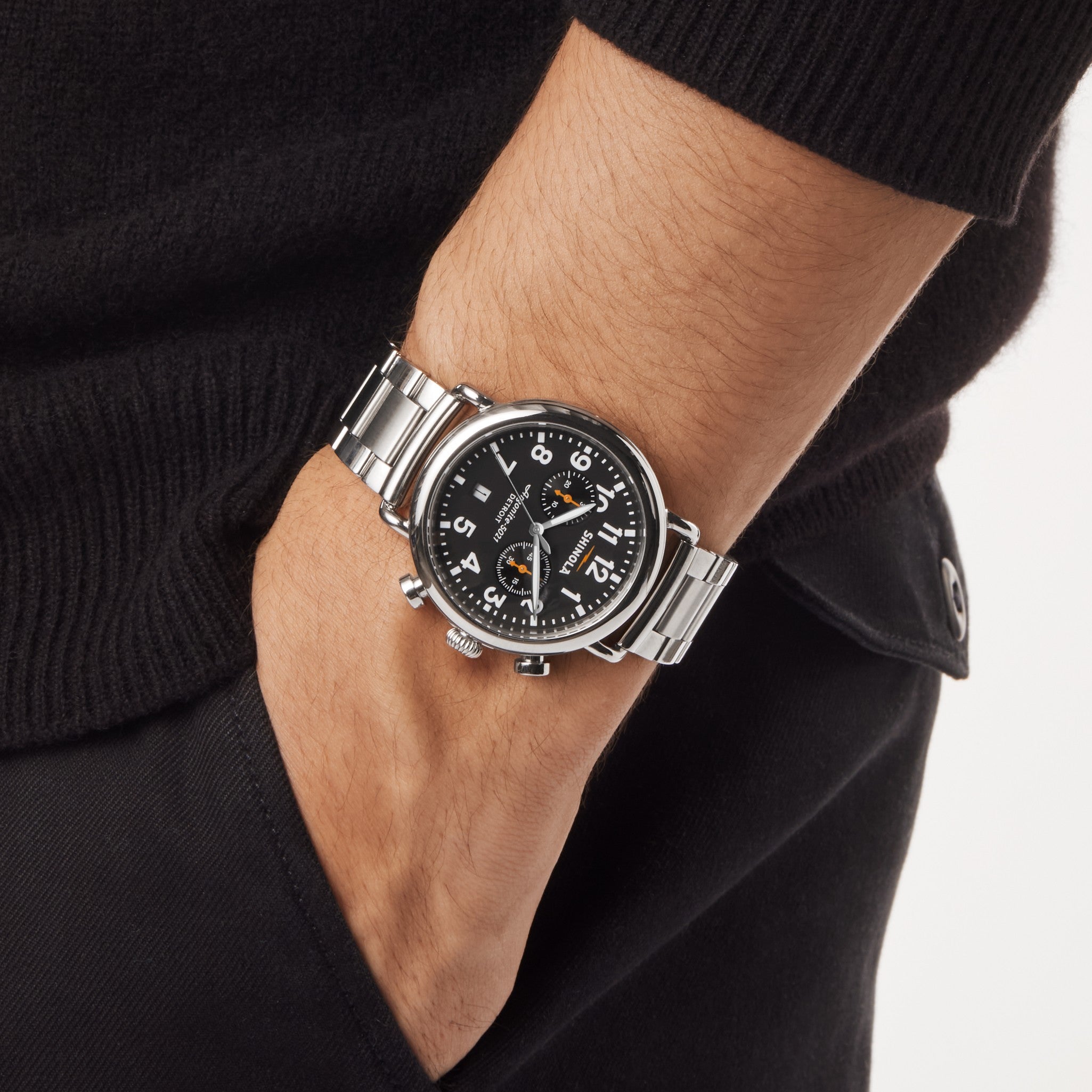 時計 Shinola S0110000117 The Runwell Chrono Shinola Runwell Chrono 41mm, Brown Leather Strap S0110000117