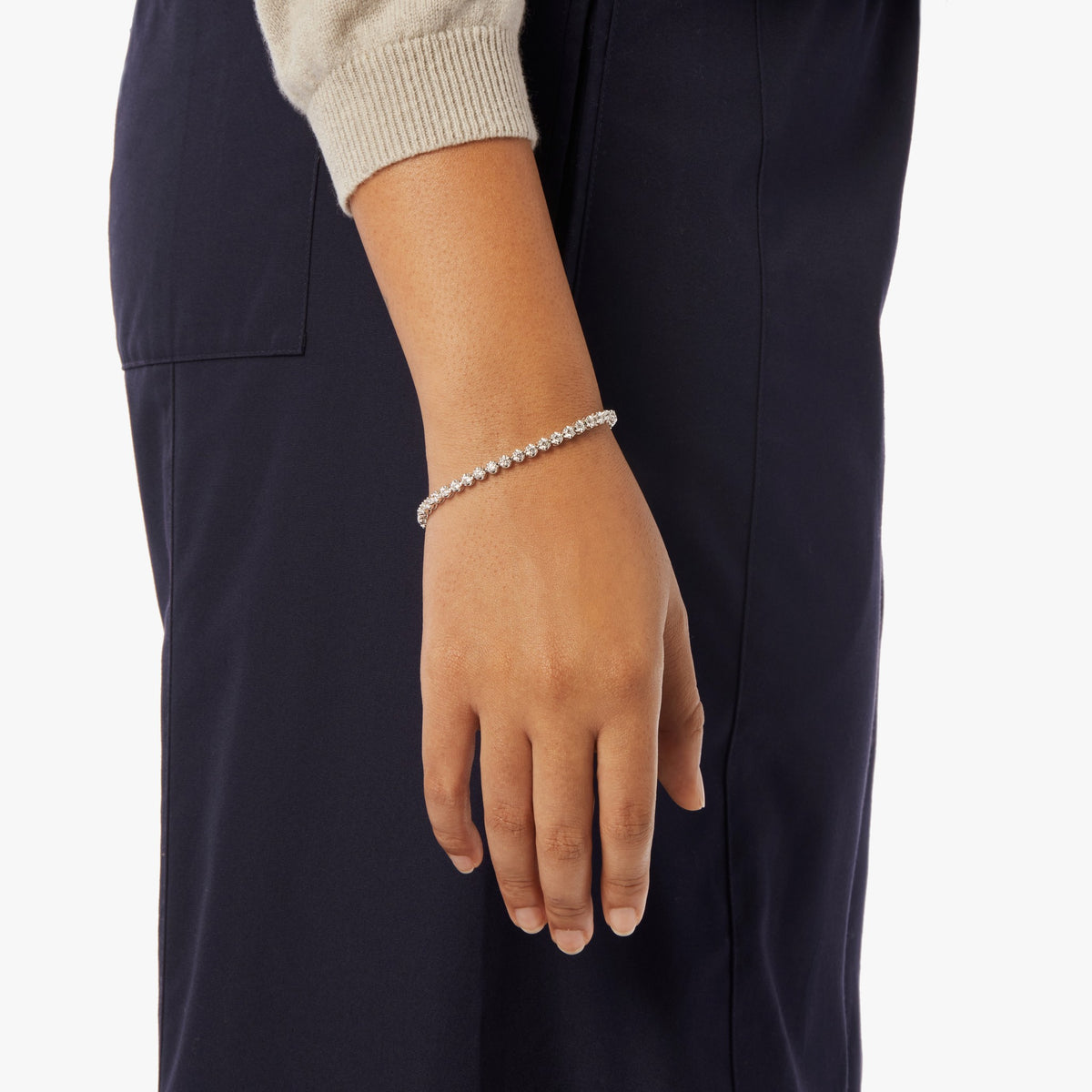 4 Carat 7" Diamond Tennis Bracelet - White Gold