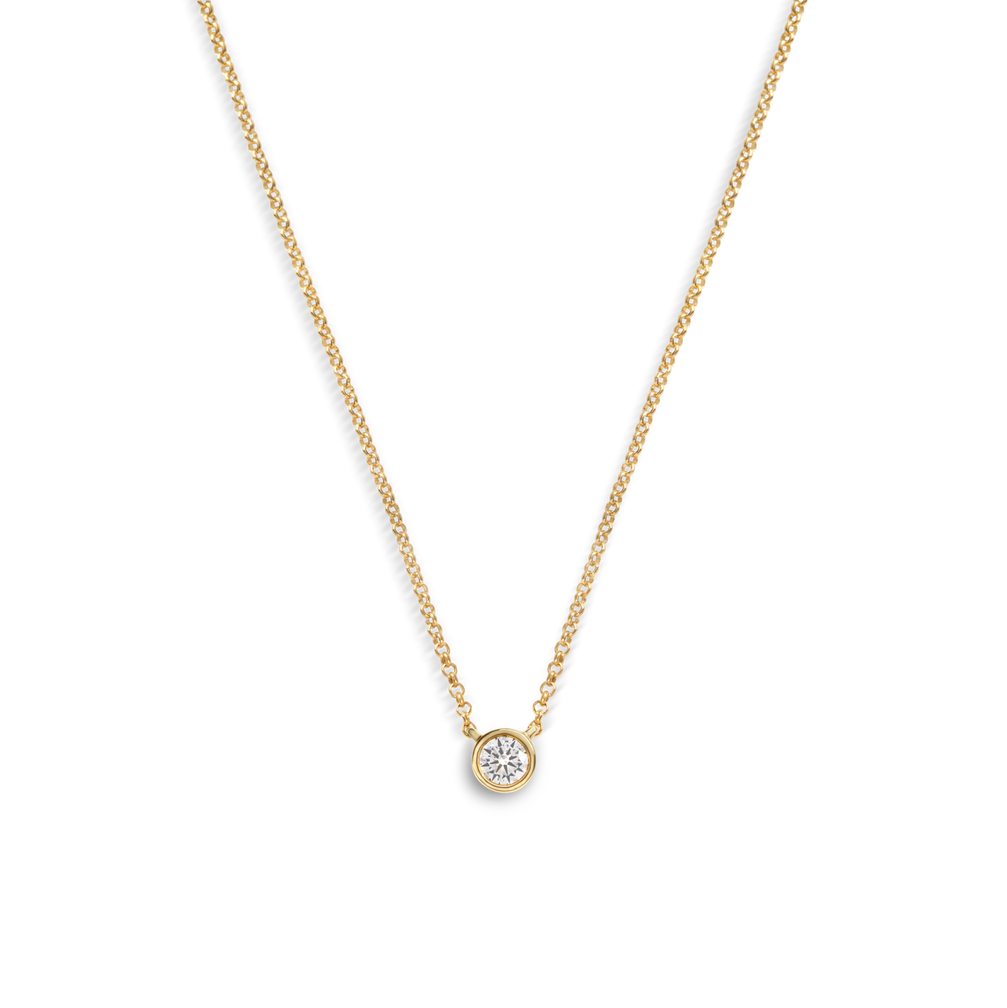 1/4 Carat Round Diamond Necklace - Yellow Gold